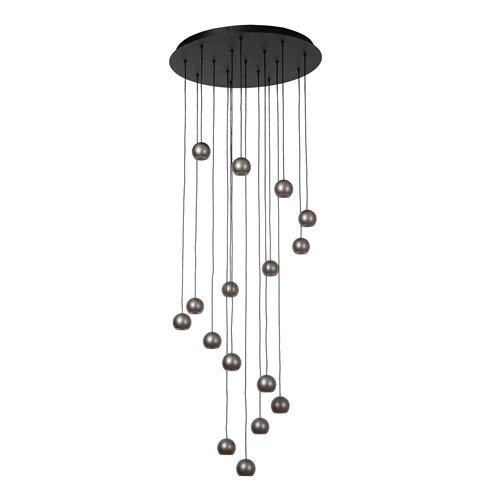 Lucide MONTANA - Pendant light - LED Dim. - CCT - 16x5,7W 2700K/4000K - Suitable for double-height spaces and high ceiling - Grey iron | Premium - turned off